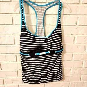 Nautica Black and White Swim Top